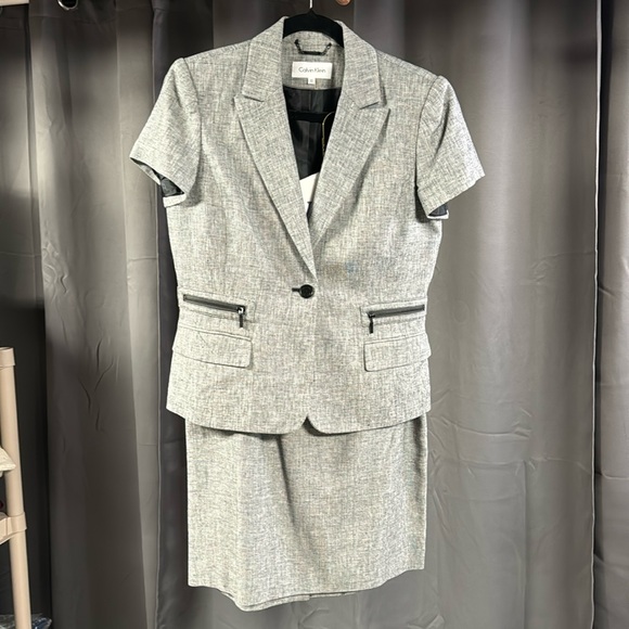 Calvin Klein Dresses & Skirts - Calvin Klein Gray Short Sleeve Suit with Skirt